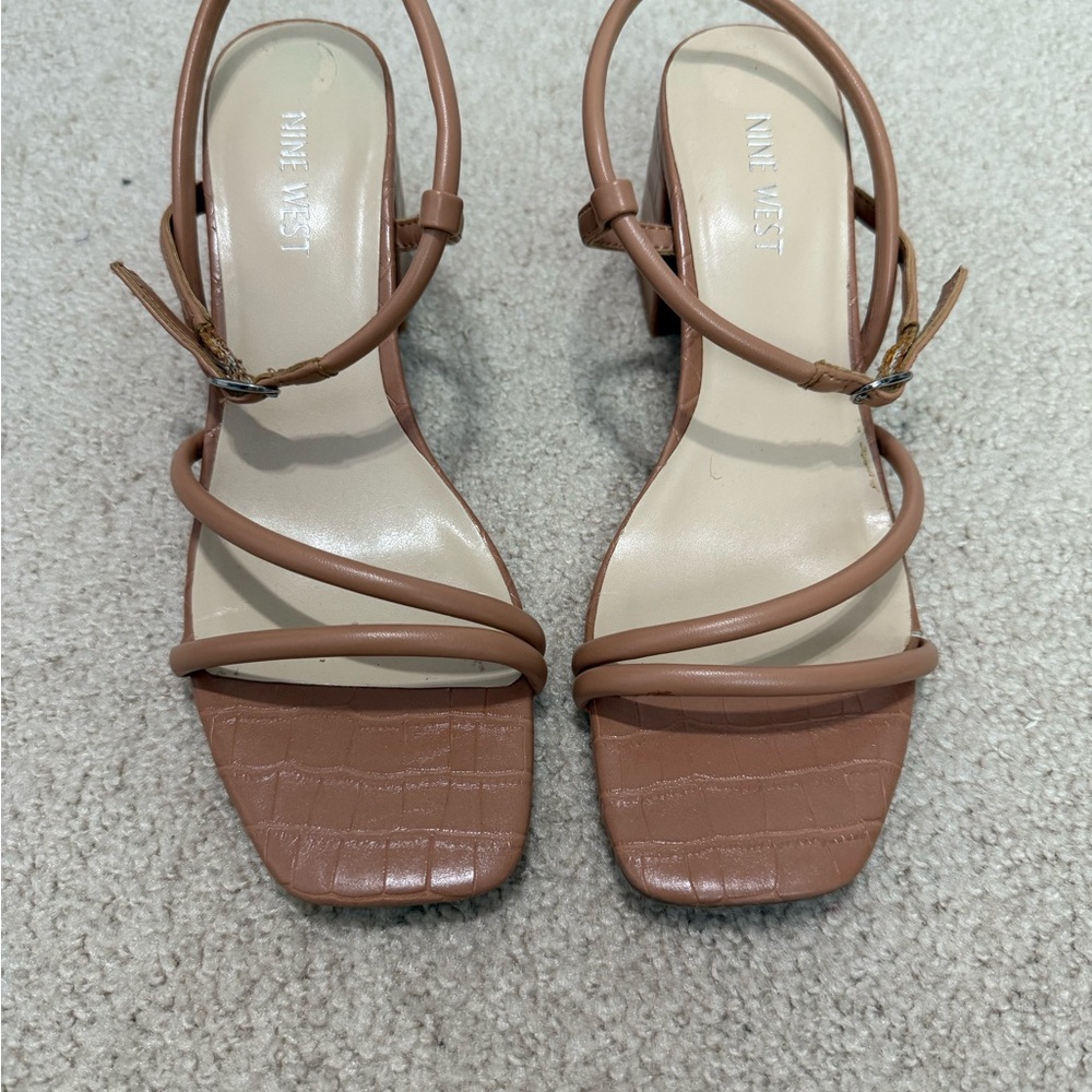 Nine West Brown Strappy Heels